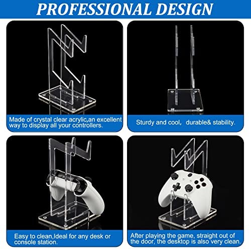Universal Dual Controller Holder, Transparent Acrylic Game Controller Display
