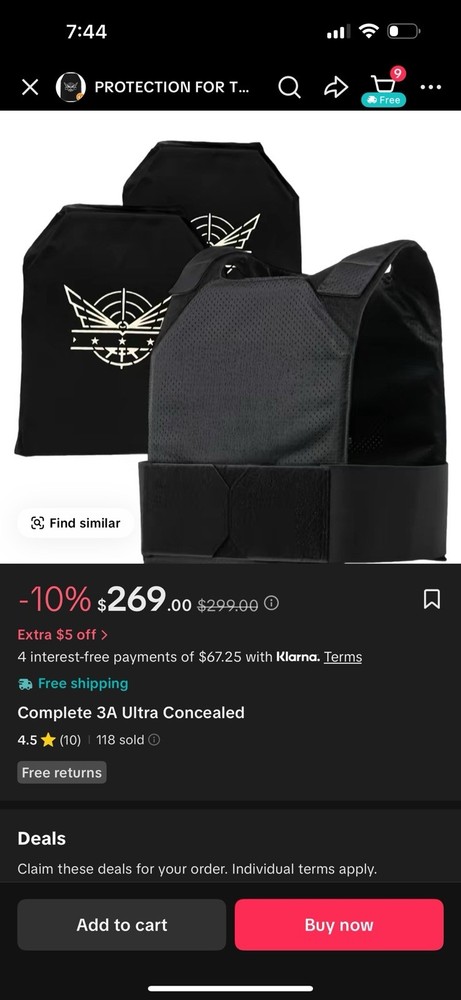 Conceived Carrier Tatical Vest. Level 3A