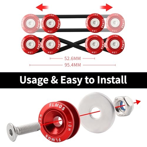 Universal Bumper Quick Release Kit, Front Rear quick release bumper 4set Red