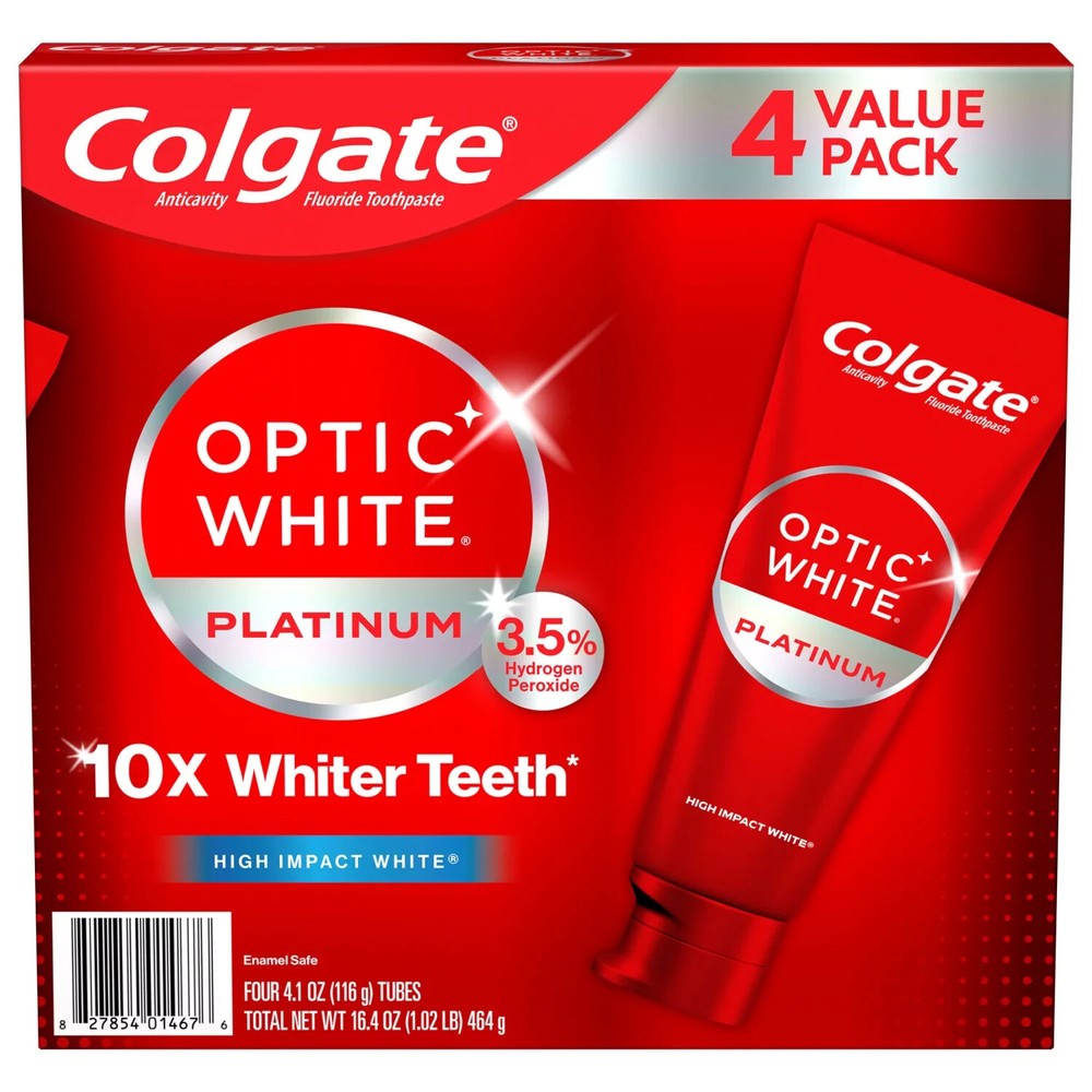 Colgate Optic White Platinum Teeth Whitening Toothpaste (4.1 oz., 4 pk.)