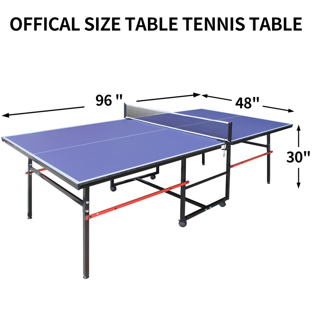 8ft Mid-Size Table Tennis Table Foldable & Portable Ping Pong Table Set DJYC1