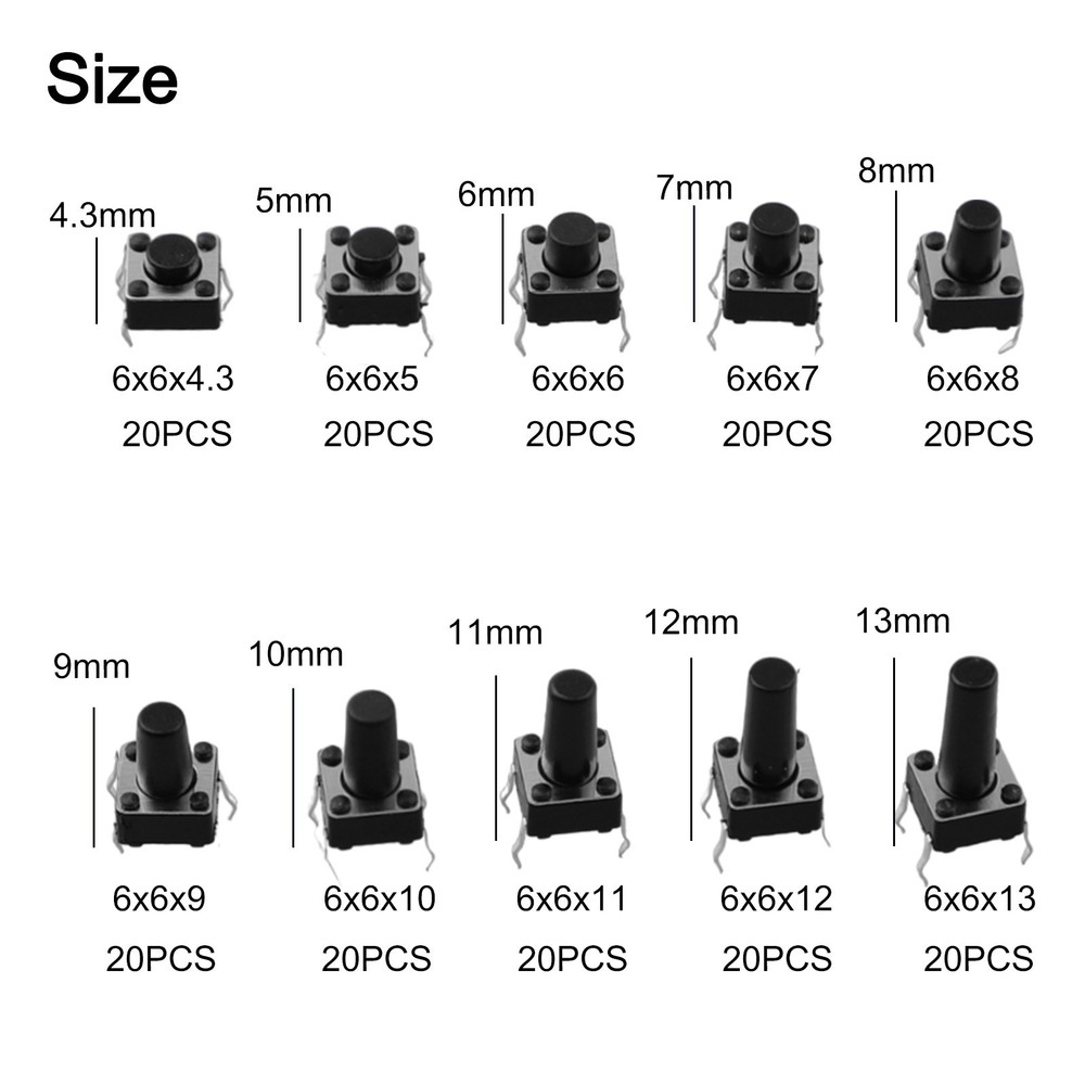 Organized Miniature Tactile Switch Collection for Electronics Projects