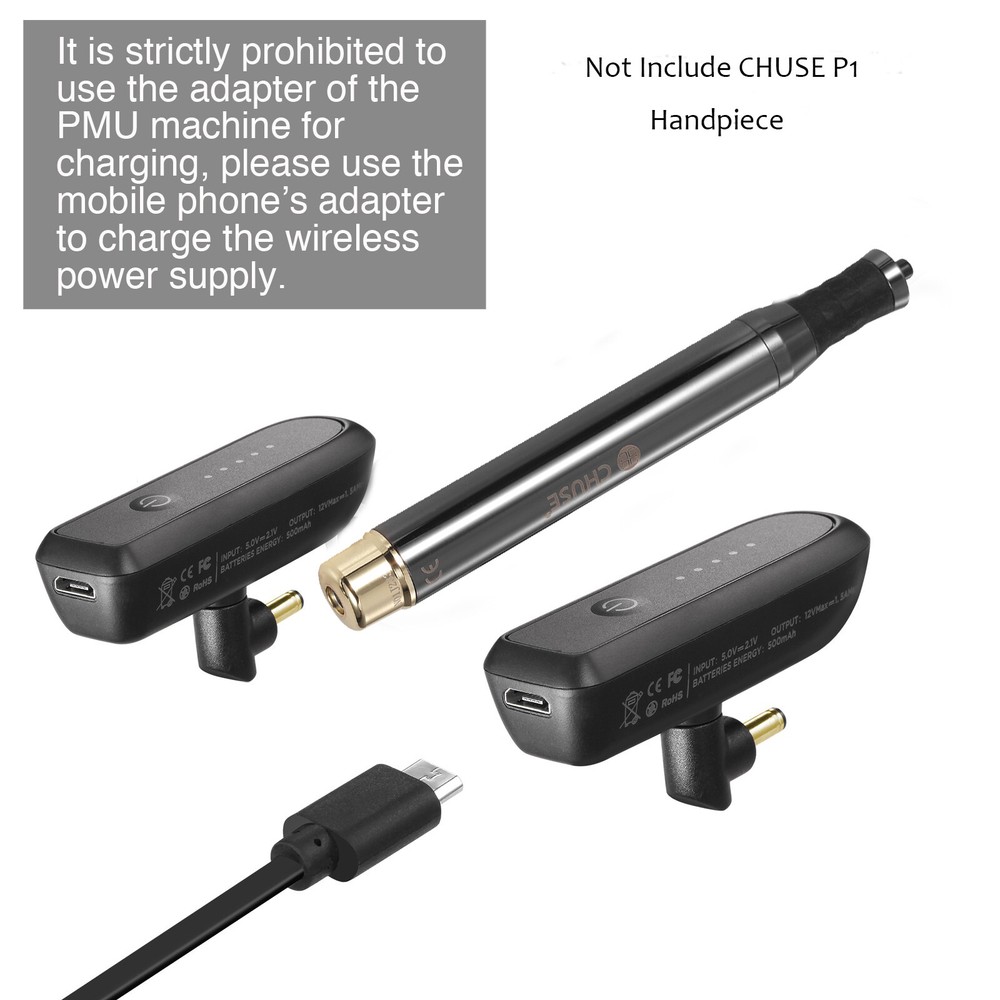 CHUSE P1 Wireless Tattoo Machine Permanent Makeup Rotary Pen Needle Tip Set SPMU