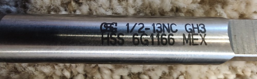 2.OSG 1/2-13 THREE FLUTE TAPS