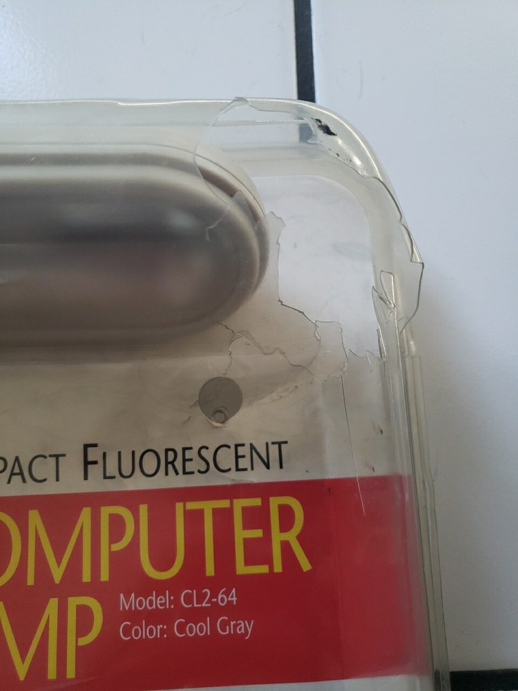 Tensor Computer Lamp Model CL2-64 NEW UNOPENED Dmg Package Only. Cool Gray