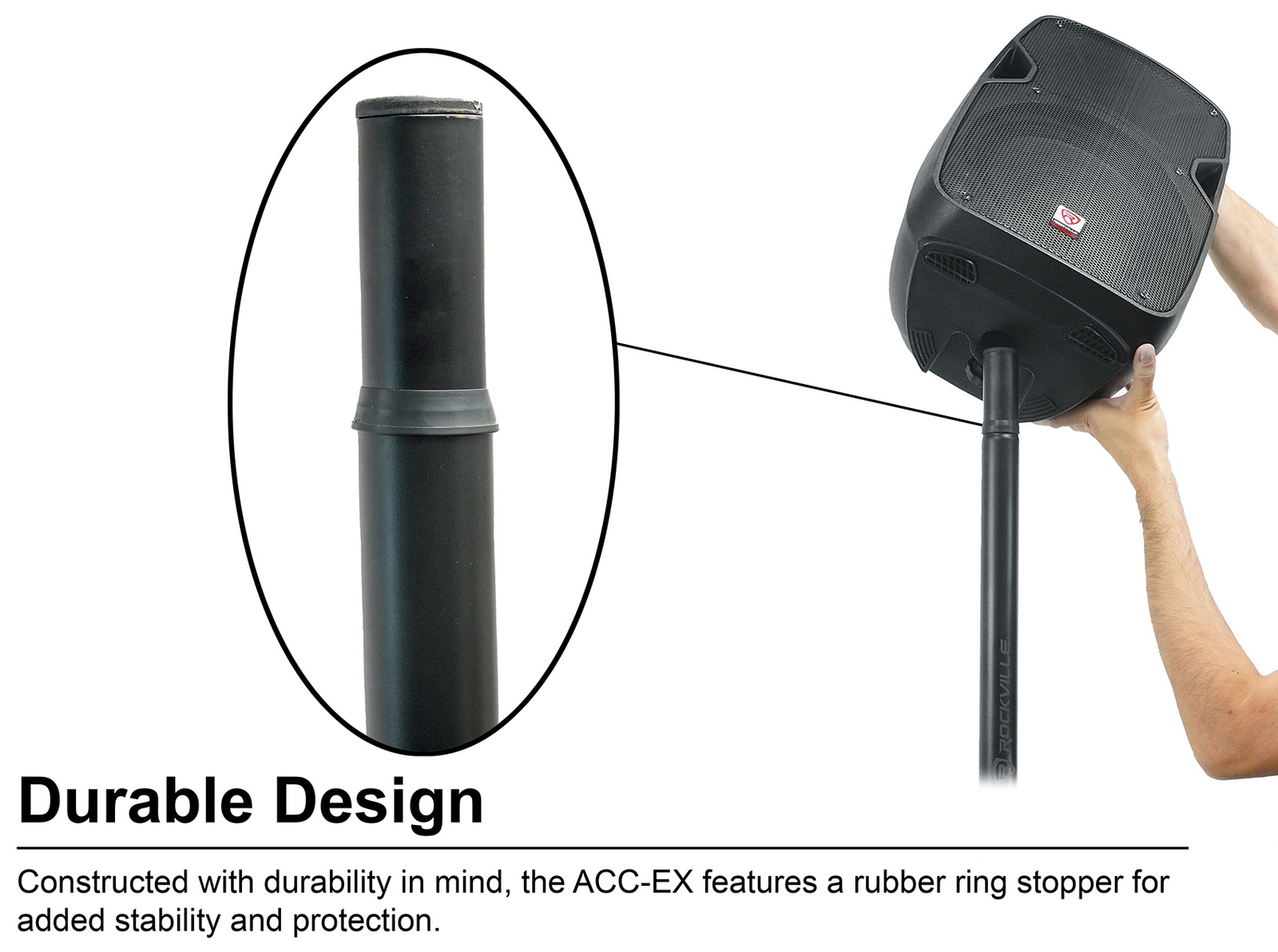 Rockville ACC-EX Accessory 21" Extension Pole For 35MM Speaker or Lighting Stand