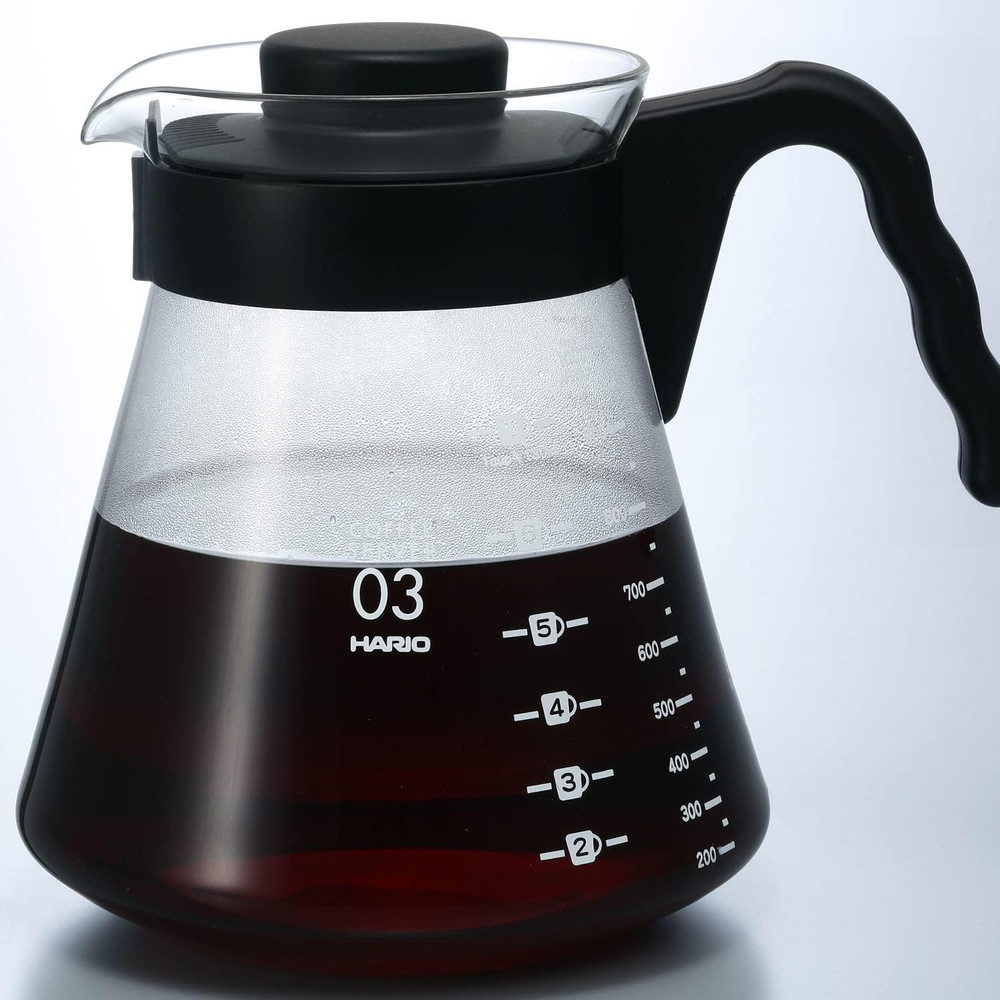 V60 Glass Coffee Server, 1000Ml, Black