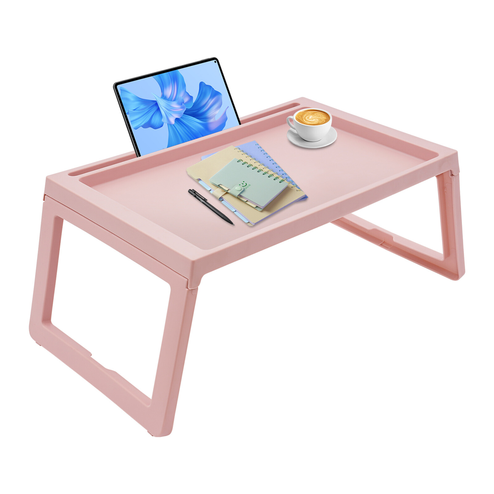 6pcs Foldable Lap Desks Tray Folding Table Set For Laptop Desk Food Tray Pink