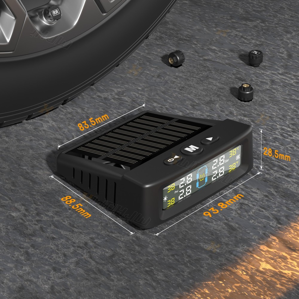 6 Comprehensive Alert Modes TPMS Sensor &1 TPMS Receiver host fit screen LCD