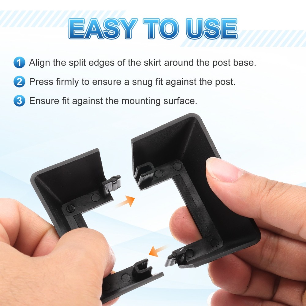 12 Pcs Post Base Cover, 1.3 x 1.3 Inch Square Split Style Post Base Cover