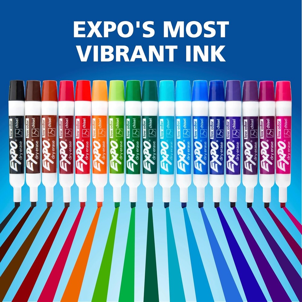 Dry Erase Markers 40 Count, Low Odor Ink, Assorted Colors, Chisel Tip