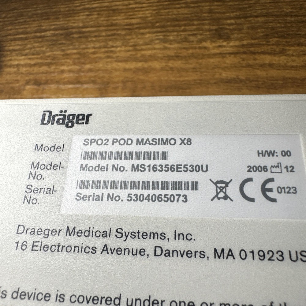 Drager MS16356 Masimo SPO2 Smart Pod X8