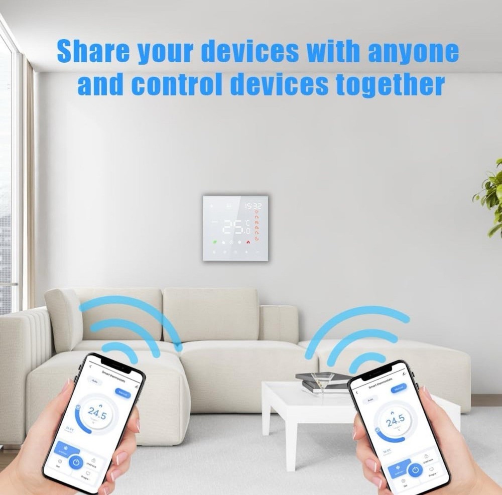 Smart Thermostat, Voice Control, Digital Programmable LCD for Electric Heating