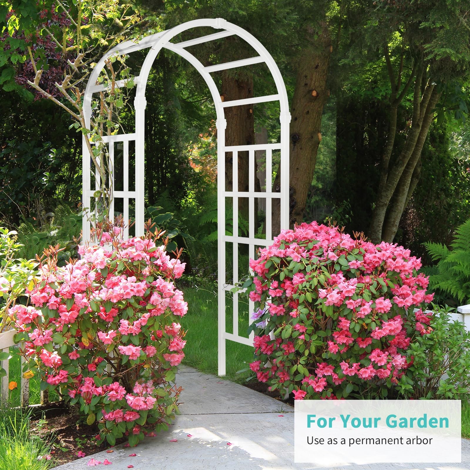 Vinyl Wedding Arch Garden Arbor Trellis Outdoor Backdrop Stand
