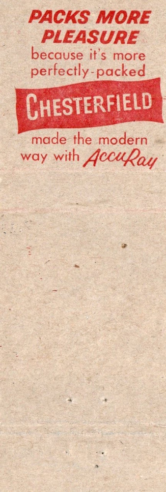 Vintage Matchcover Chesterfield