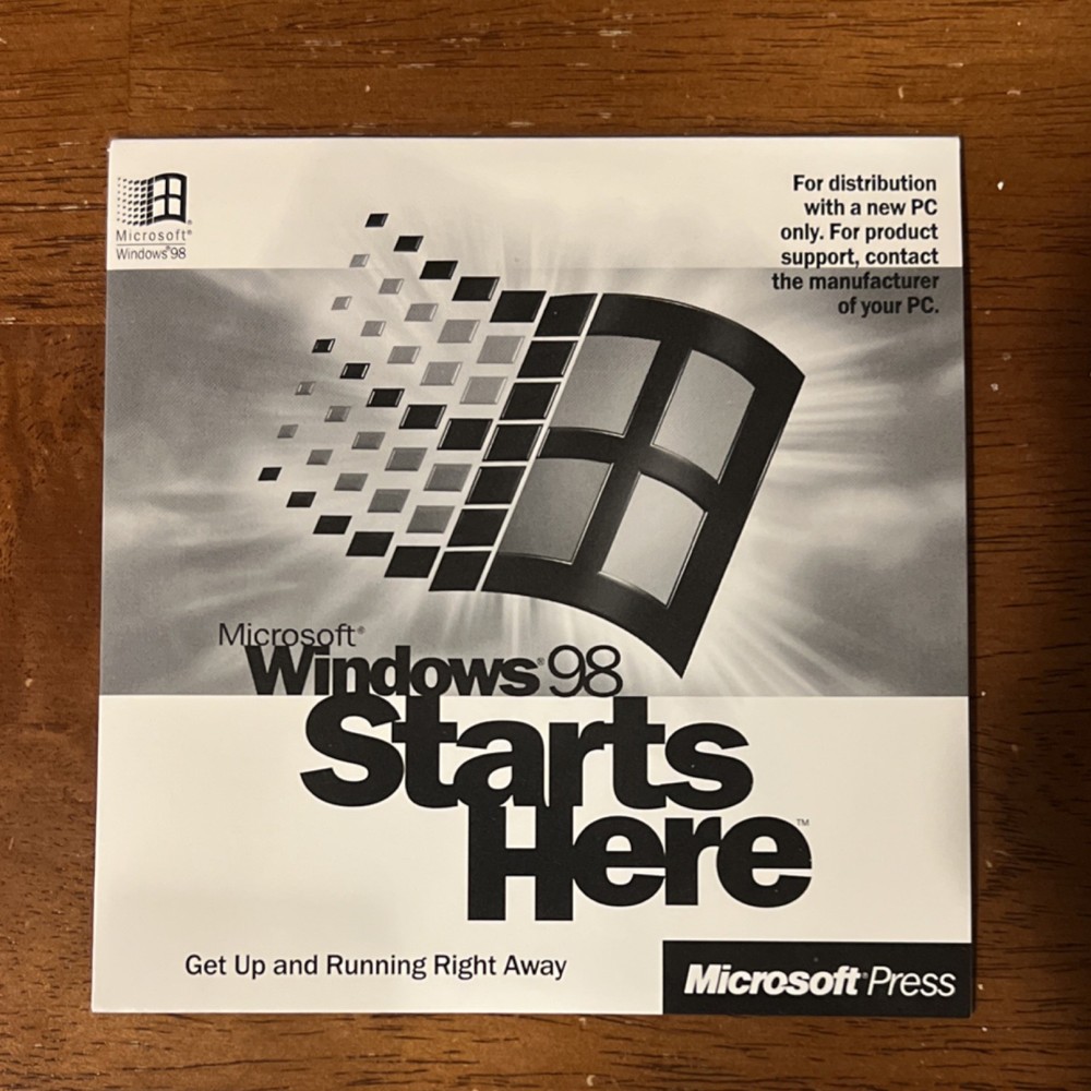 Vintage Microsoft Windows 98 Second Edition CD Floppy Disk ProdKey Sealed