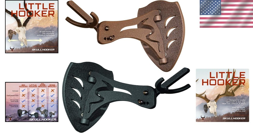 Graphite Black & Robust Brown Trophy Mount - Securely Display Small Game Skulls