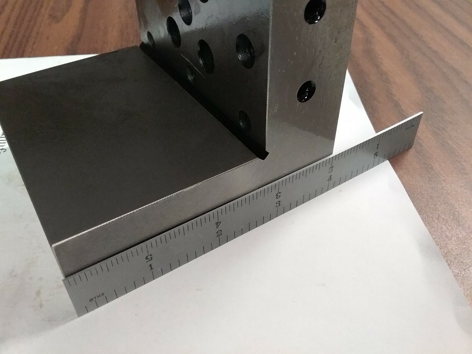 ANGLE PLATE 4x4x4" Precision Ground w. tapped and thru holes 0.0002" #PGAP-444