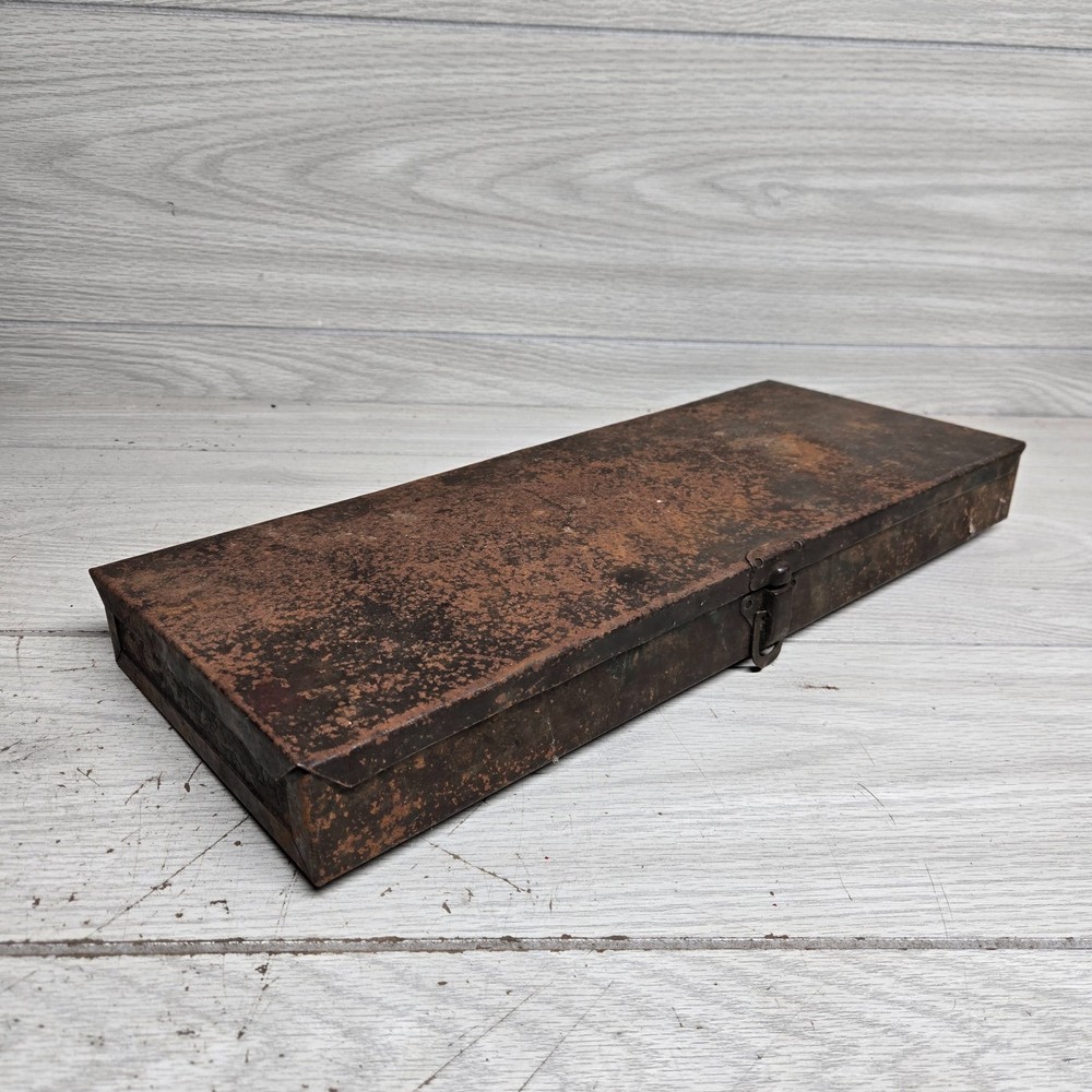 Vintage Destressed Decor Socket Holder Tool Box Toolbox Chest 18"x7"x 2"