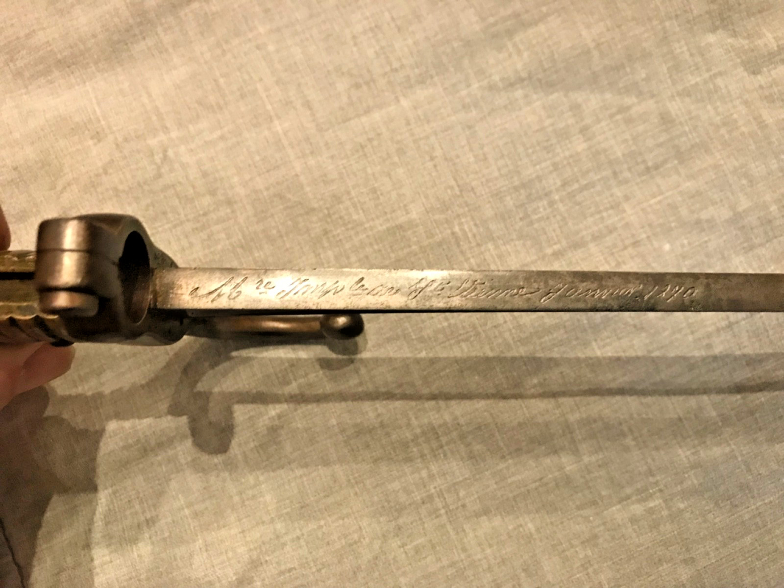 French Model 1866 Chassepot Yataghan Sword Bayonet Dated 1870