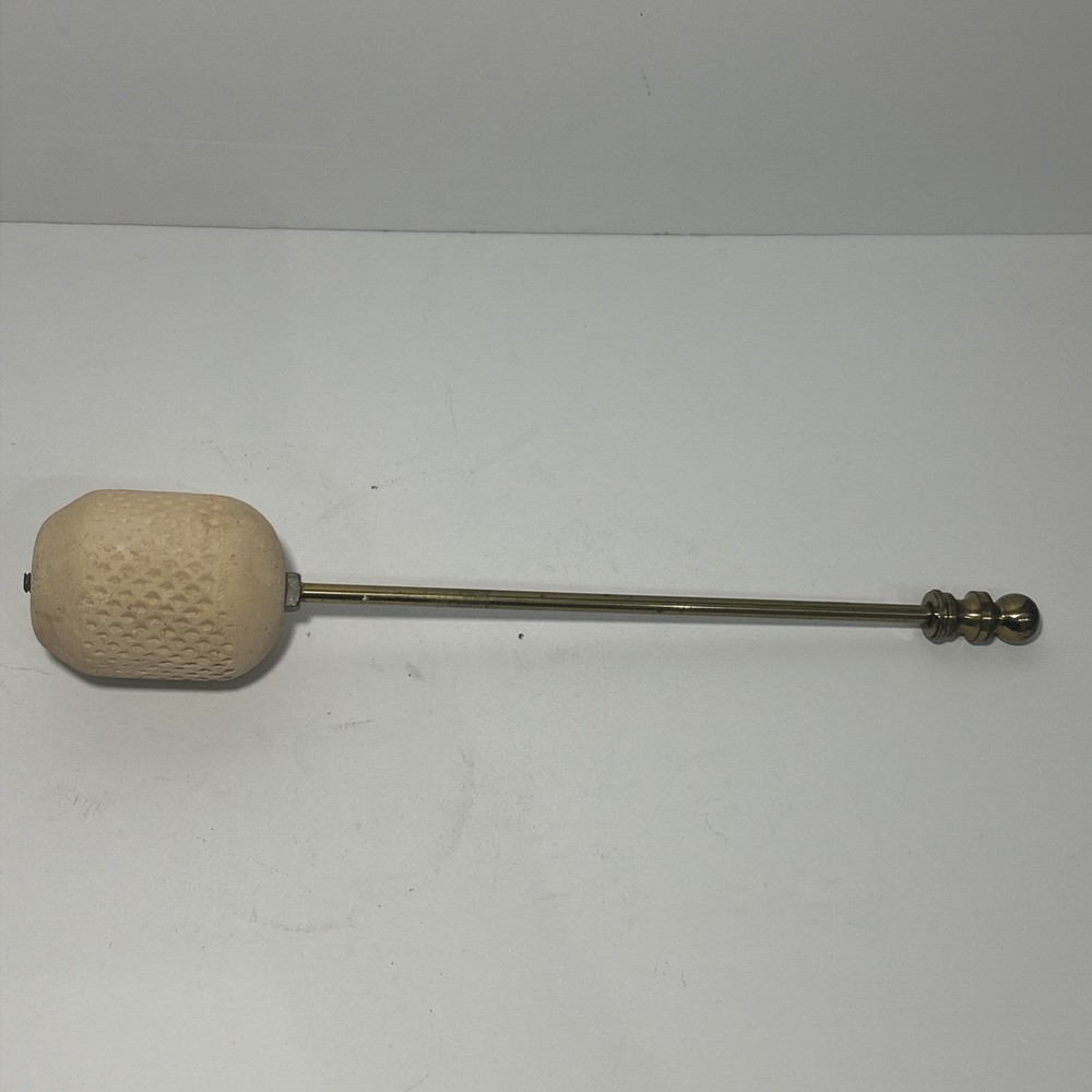 Vintage Solid Brass Smudge Pot Fire Lighter w/ Long Rod & Bail Handle