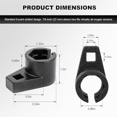Offset Oxygen Sensor Socket, 3/8 Inch Drive by 7/8 Inch O2 Oxygen Sensor