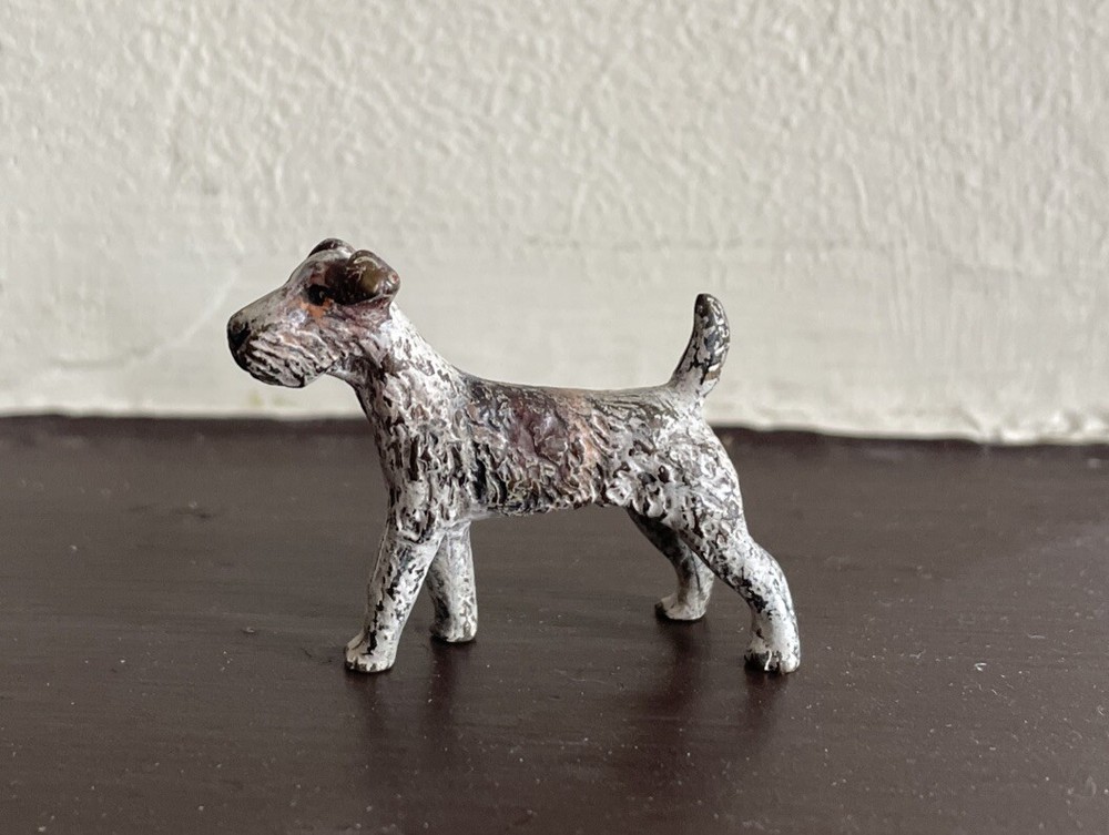 Antique Cold Painted Vienna Bronze Fox Terrier Dog - Marked