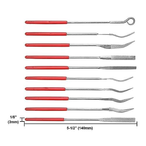 10Pcs Mini Diamond File Set High Efficiency Multipurpose Needle File 3 x 140mm