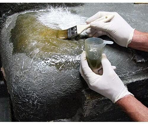 Polyester Resin w/hardener for laminating fiberglass mat,biaxle,cloth (Quart)