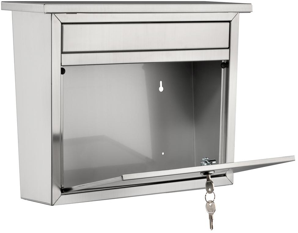 Wall Mount Mailbox Locking Stainless Steel Cam Lock Two Keys Solid Front Panel
