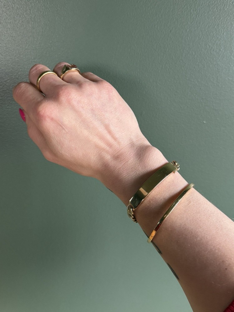 14k Gold Plain Hinged Bangle