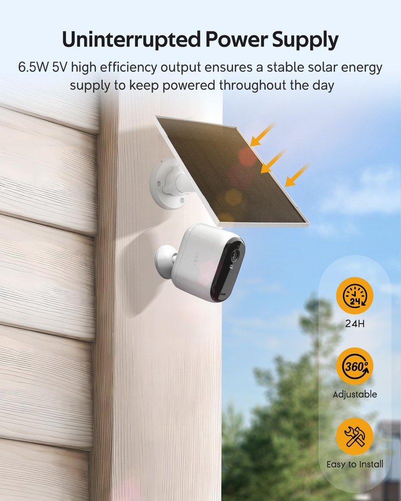 Ring Solar Panel Charger, 6.5W for Security Camera, 1PACK-6.5W