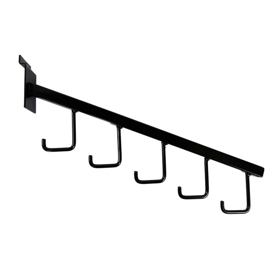 Lot of 10 New Black Slatwall 5-Hooks Waterfall Retail Display Hanger
