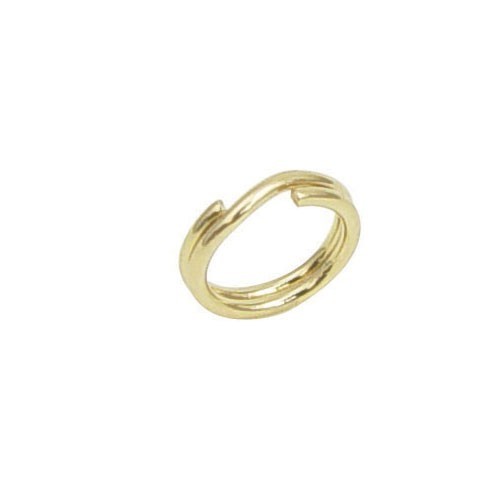 8mm Round Split Key Ring Clasp Real Solid 14K Yellow Gold Jewelry Making