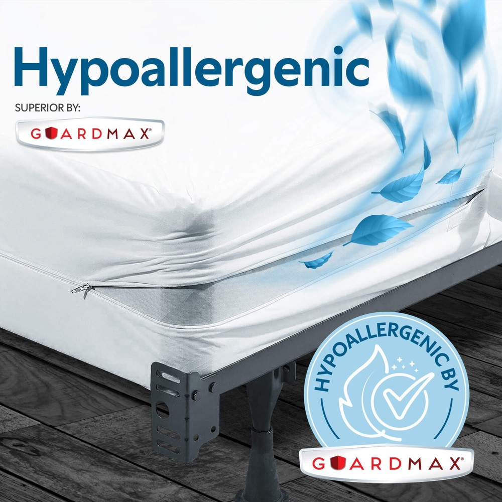 Guardmax Waterproof Box Spring Protector Encasement with Zipper