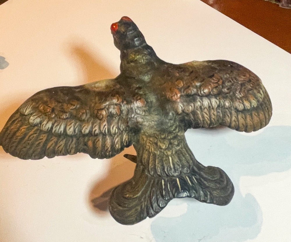 Rare Cold Painted Austrian Vienna Bronze Hawk Bird