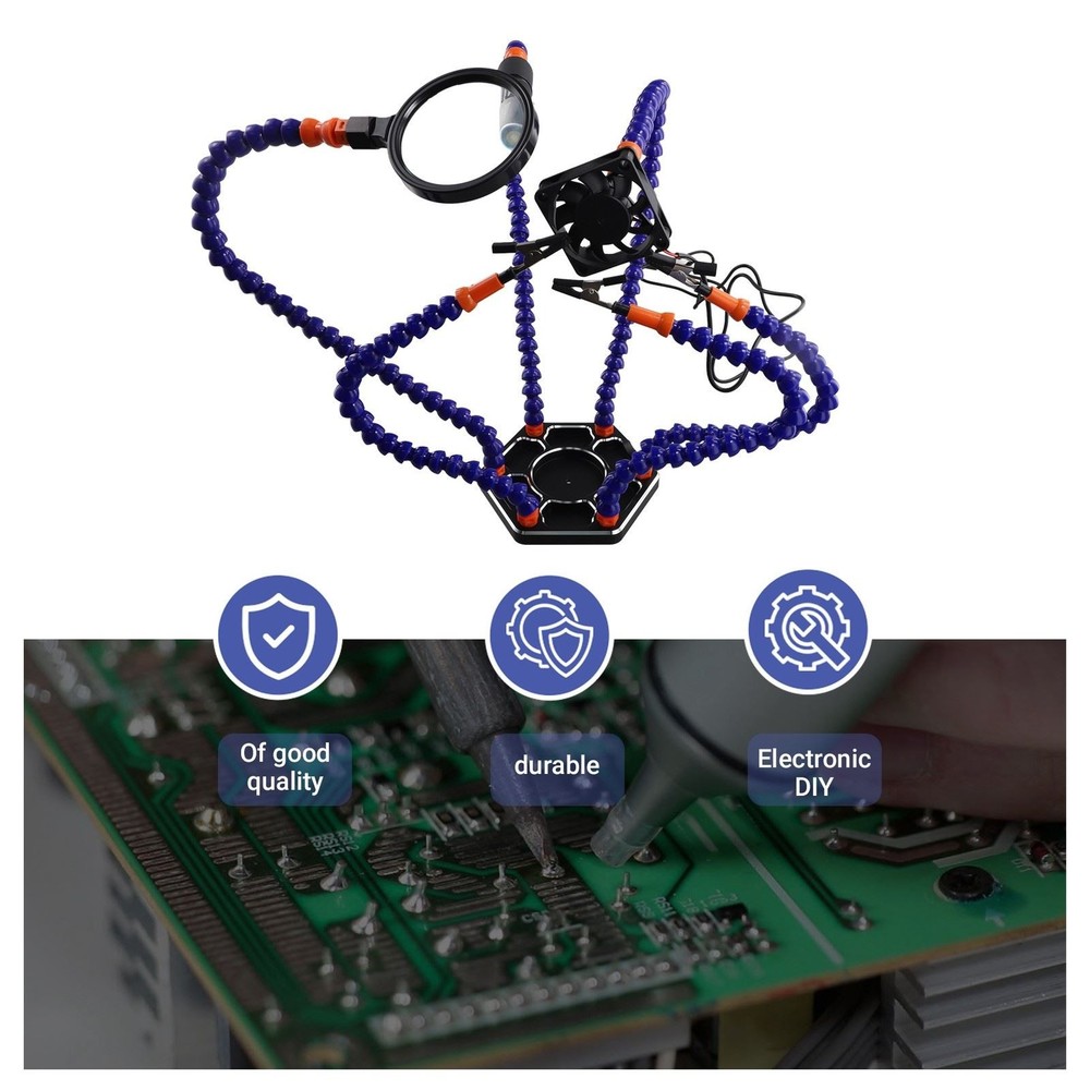 PCB welding support Aider Hands LED lamp 3X magnifier for