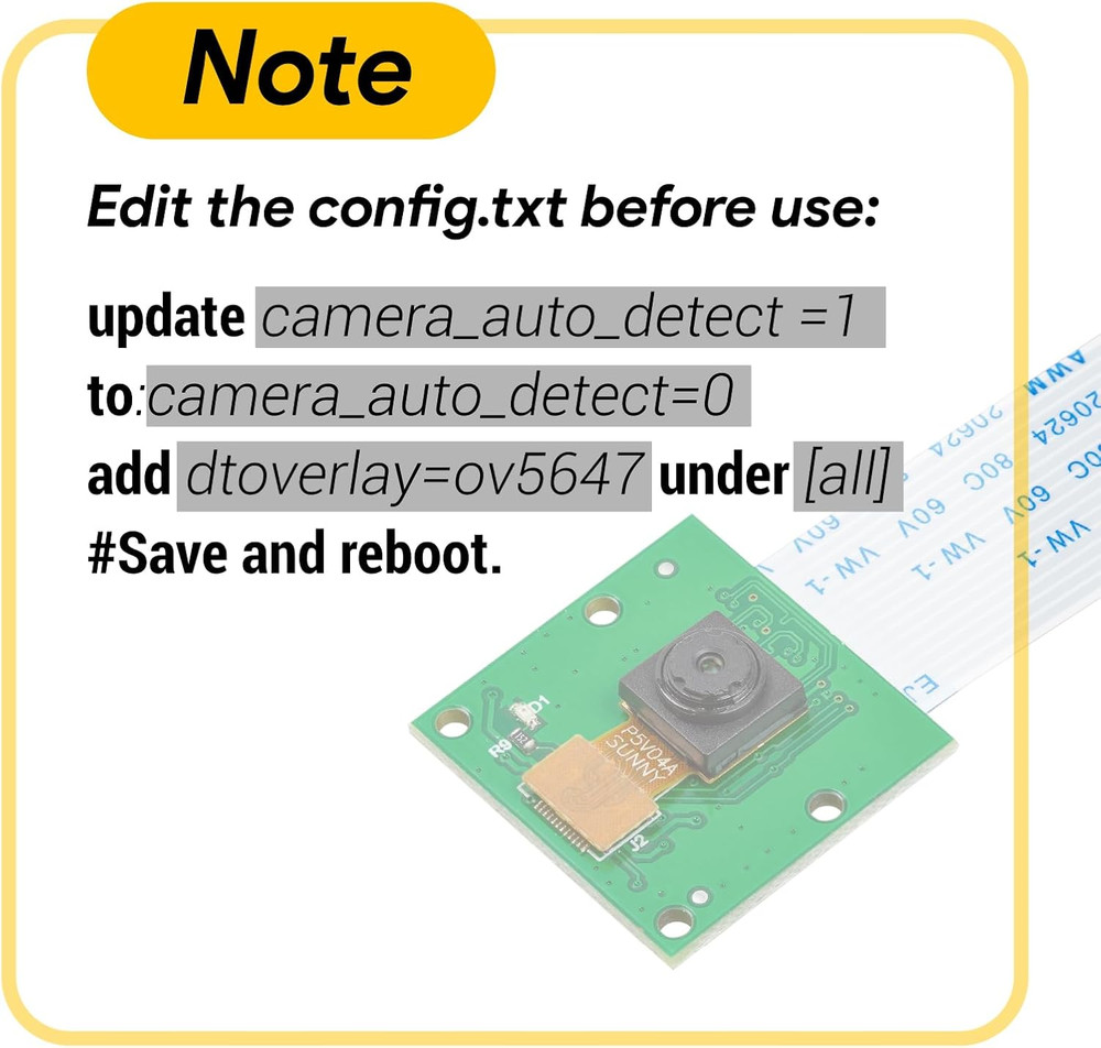 5MP Camera for Raspberry Pi, 1080P HD OV5647 Camera Module V1 for Raspberry Pi5/