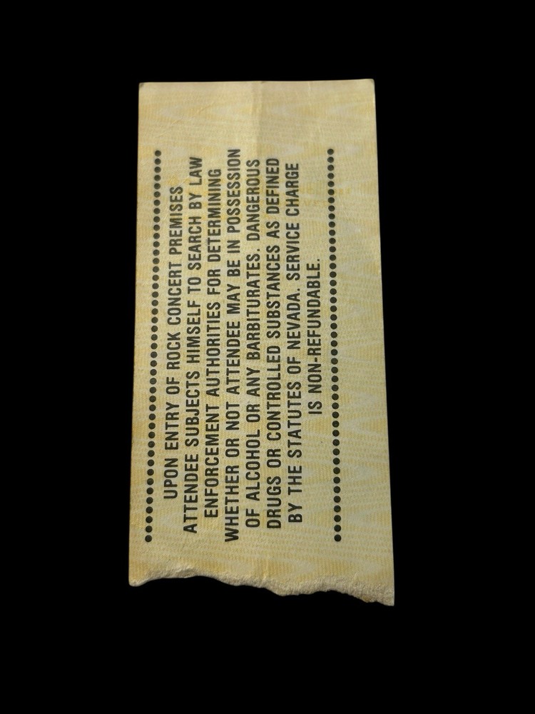 kiss queensryche ticket stub 1985 Las Vegas Seat 5 row 13