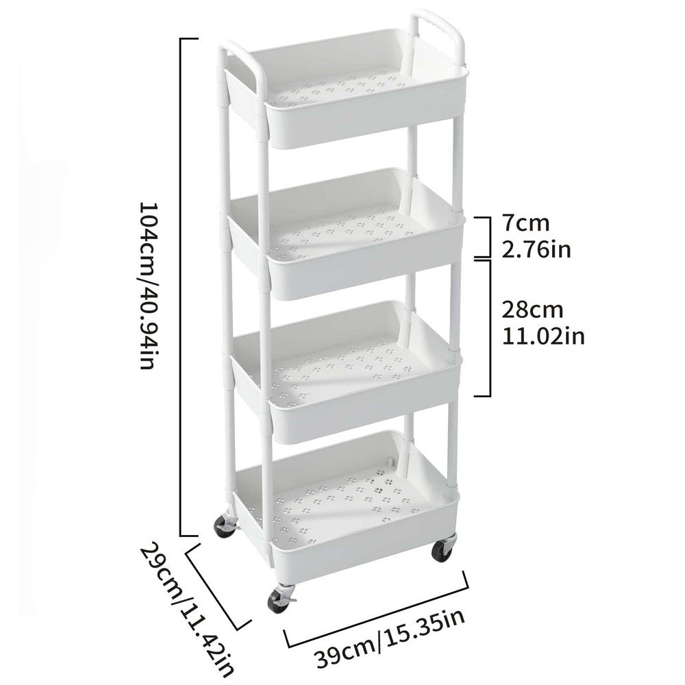 Rolling Utility Storage Shelves Multifunction Plastic Storage Trolley Service