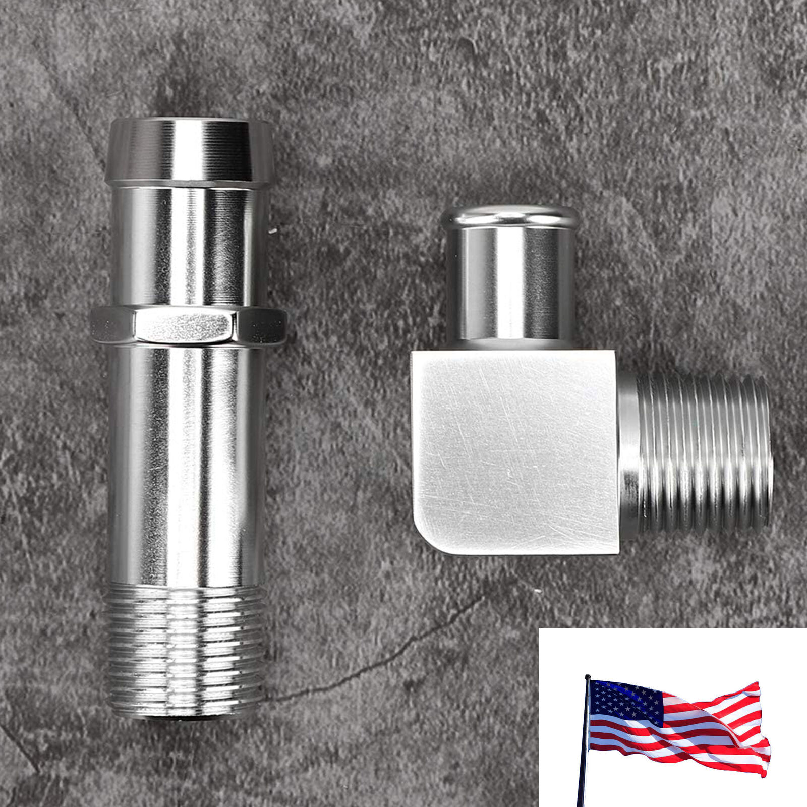 2PCS Heater Hose Fitting 3/4" Water Pump 5/8" Intake For Chevy SBC V8 Engines