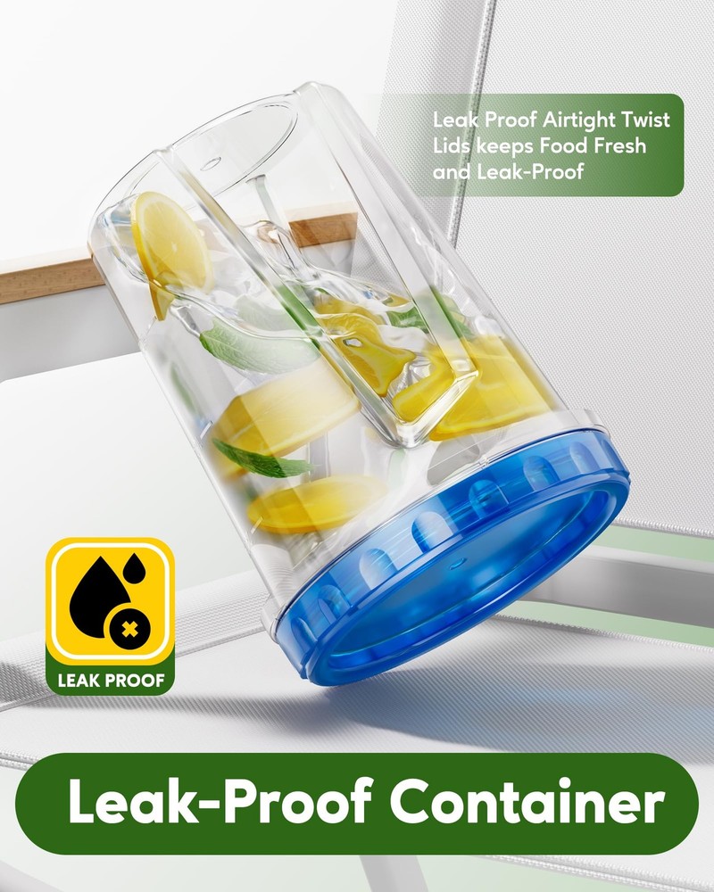 Canfanni 10 Pack-33oz Freezer Storage Containers Set, Plastic Large, 10Pack