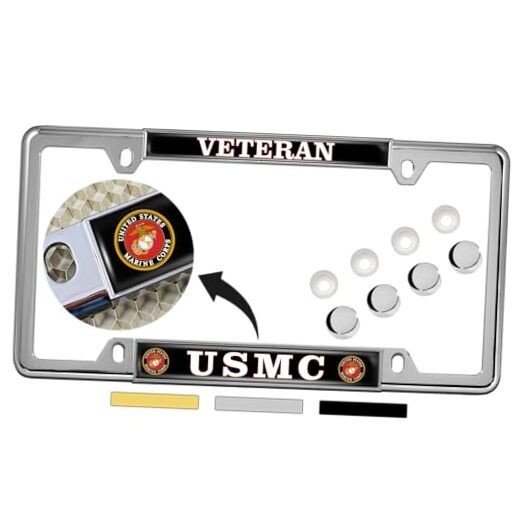 Chrome USMC Veteran Chrome - Style 1 - Officially Licensed