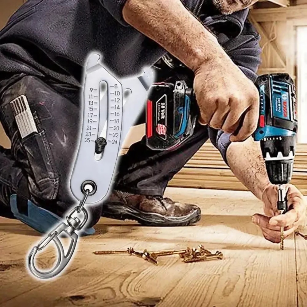 2PCS Portable Thread Gauge Set - Bolt Size Identifier with Keychain Accessory