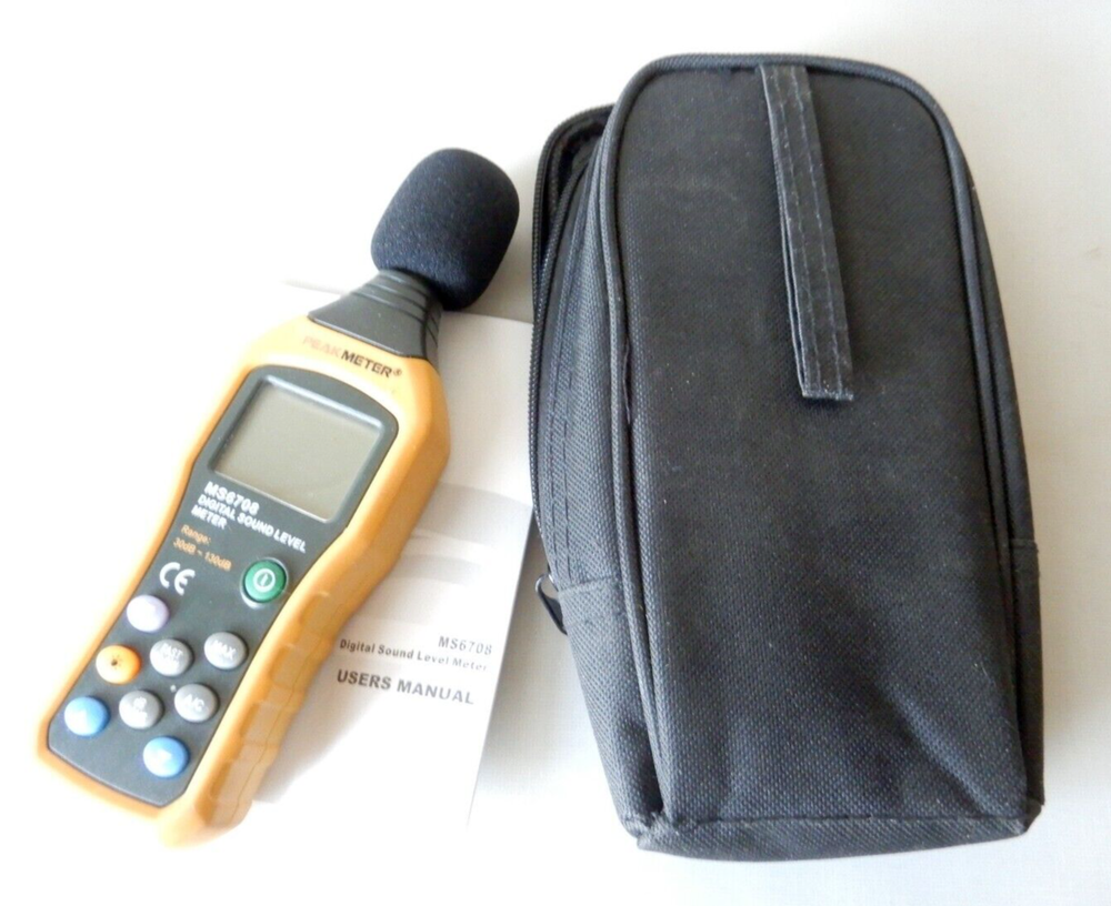 PeakMeter MS6708 Digital Sound Level Meter + Carry case + instructions
