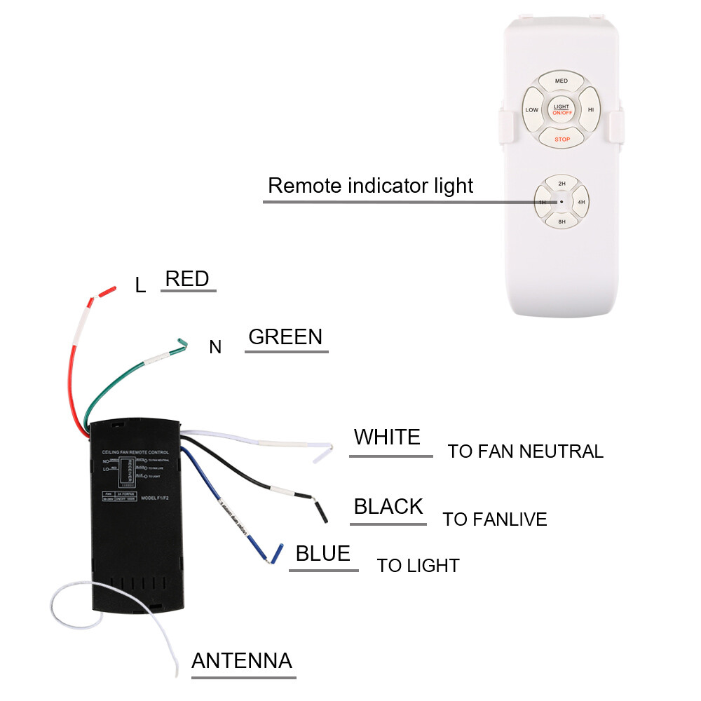 Universal Wireless Remote Control and Receiver Kits for Ceiling Fan Lamp Home