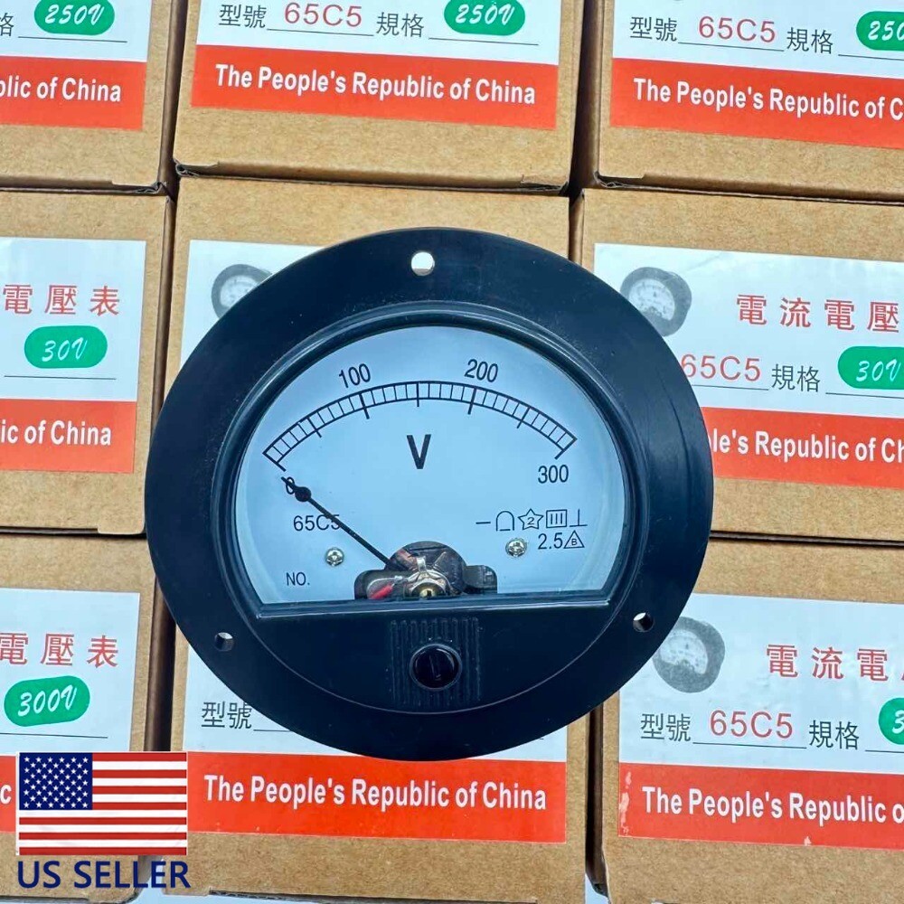 1PC DC 0 ~ 300V Round Analog Volt Pointer Needle Panel Meter Voltmeter