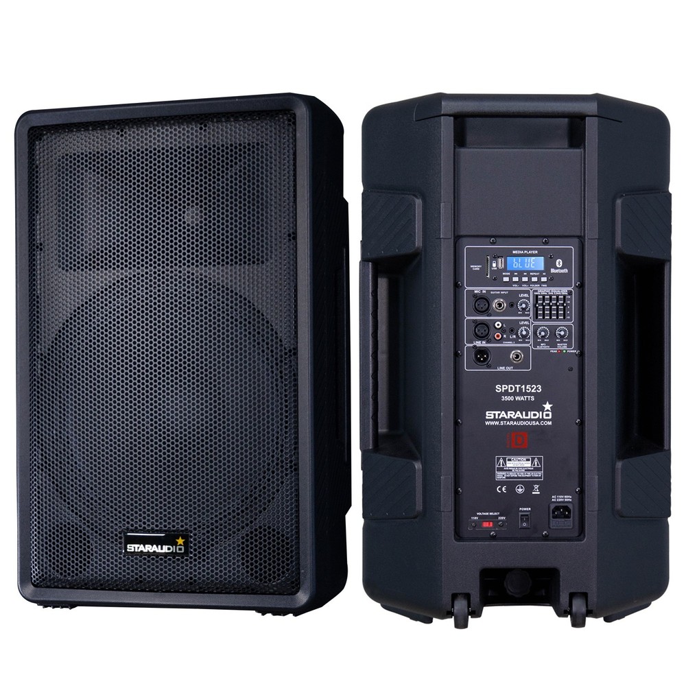 STARAUDIO 15" Bluetooth Active Speaker USB TWS  Karaoke PA Powered DJs Speaker