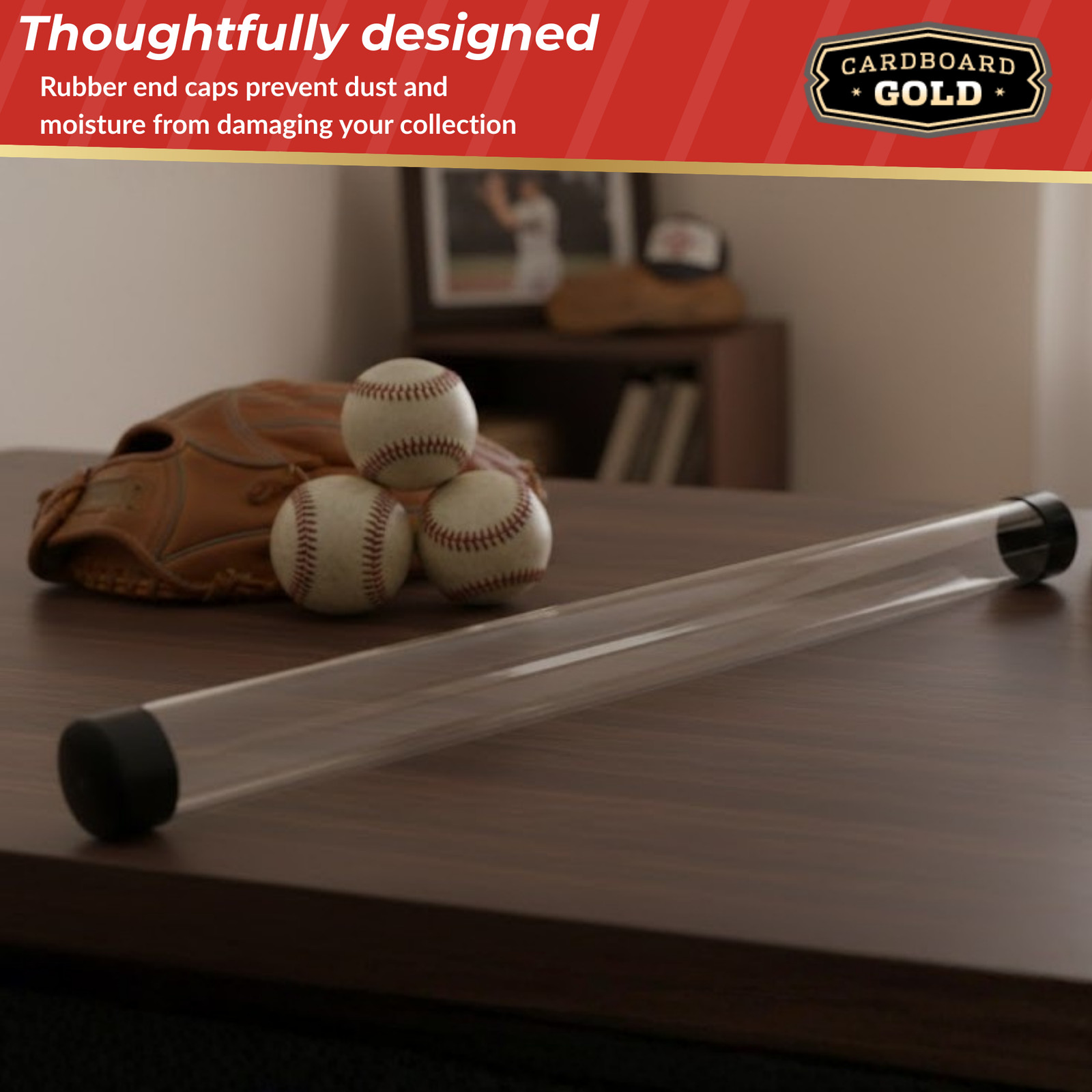 (4) Baseball Bat Tube Display Case Protective Holders! - Cardboard Gold Brand