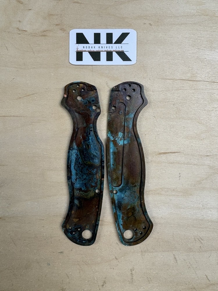 Nodak Custom “Celestial Drift” Shipwreck Copper Spyderco PM2 Handle Scales